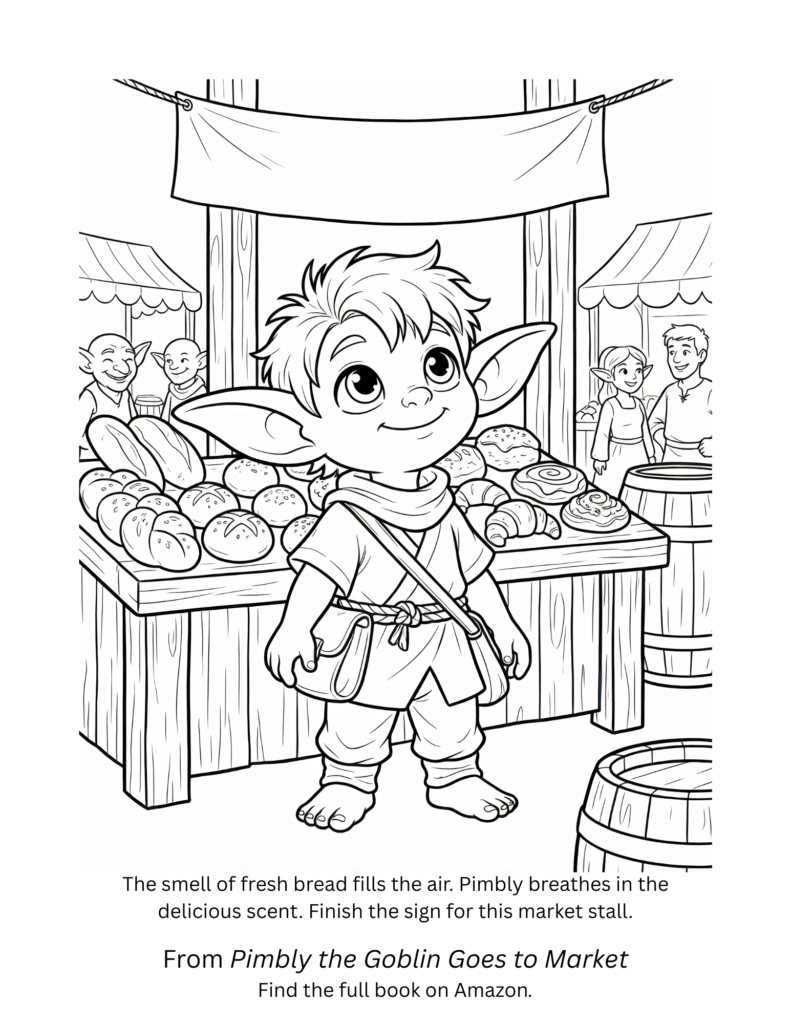 Pimbly the Goblin free download coloring page.